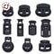 Plastic Cord Locks Stopper Buckles Toggles Ends, Shoelace Drawstring Clips for DIY Bag, Sportswear, Crafts, Black Frost