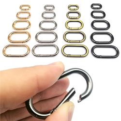 openable oval spring ring buckle clip for leather handbag strap keyring pendant key chain dog collar carabiner connector