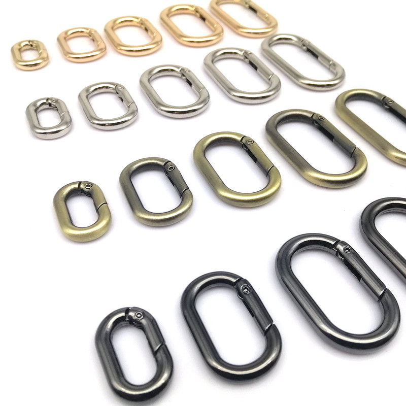 Openable Oval Spring Ring Buckle Clip for Leather Handbag Strap Keyring Pendant Key Chain Dog Collar Carabiner Connector