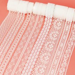 white lace ribbon webbing 5 yards/roll, polyester fabric trim for gift packing, diy sewing, crafts & decoration