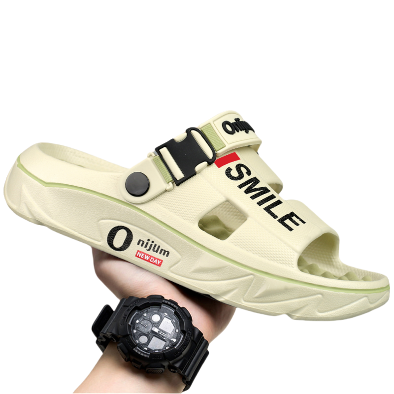 Men Massage Slippers, Soft Indoor Outdoor Clogs, Comfortable Beach Sandals & Casual Slides for Home, Shower, Trave Use