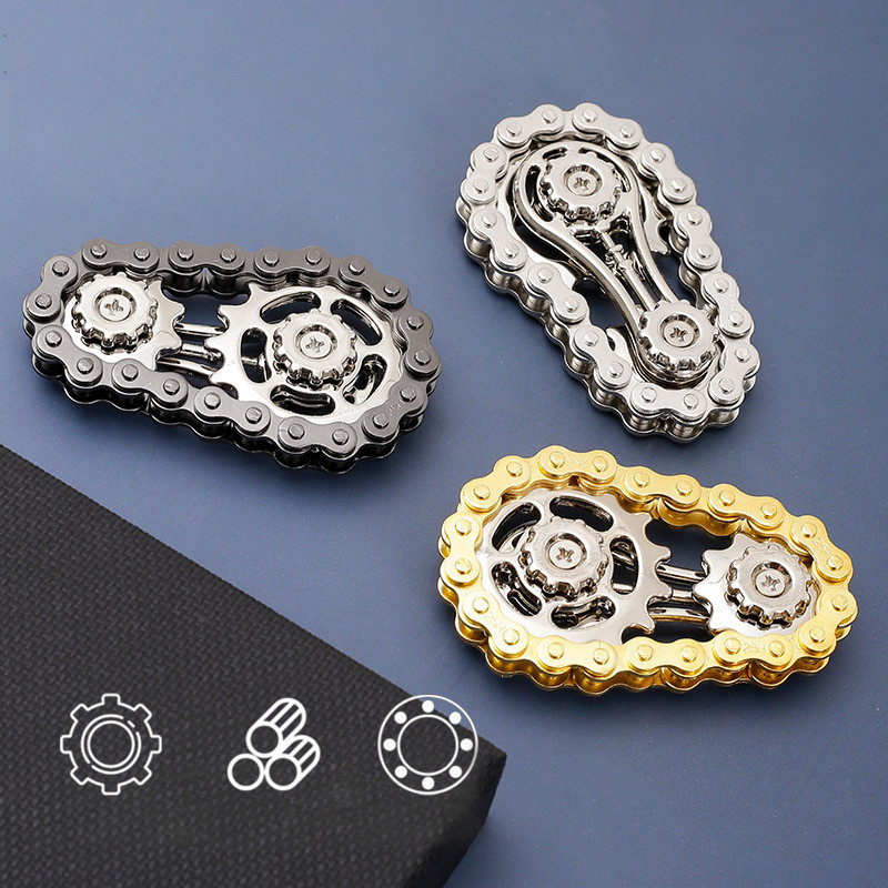 Sprockets Flywheel Fidget Spinner,Metal Bike Chains Design,EDC Spinner for Adults & Kids,Anti Stress Anxiety Relief toy