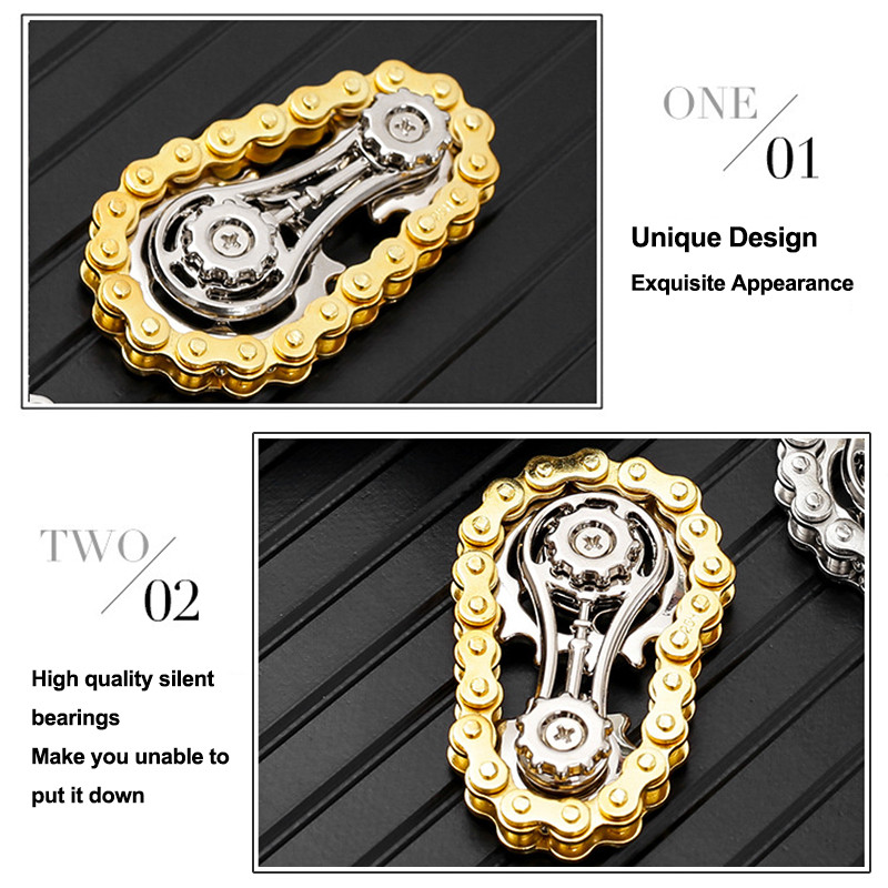 Sprockets Flywheel Fidget Spinner,Metal Bike Chains Design,EDC Spinner for Adults & Kids,Anti Stress Anxiety Relief toy