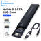NVME M.2 SSD Enclosure 10Gbps Aluminum Case for Solid State Drive External Adapter
