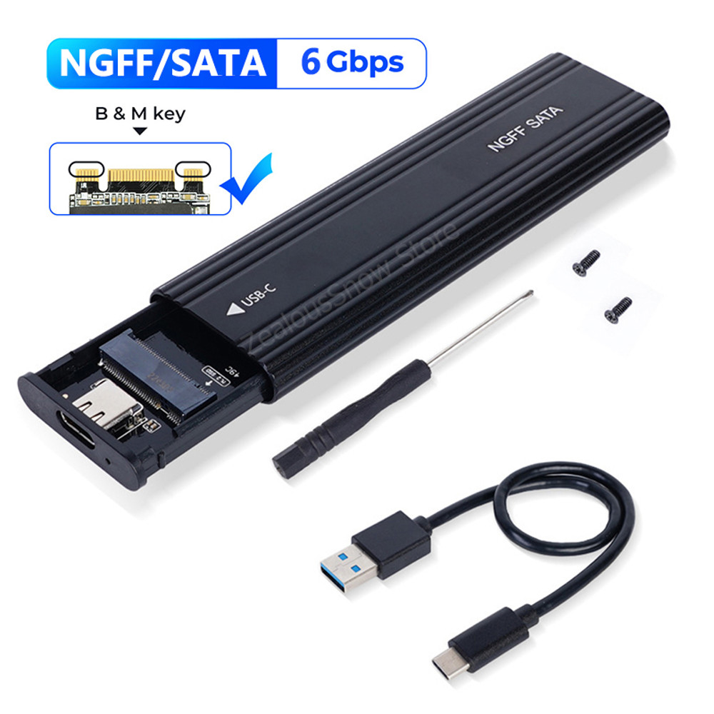 NVME M.2 SSD Enclosure 10Gbps Aluminum Case for Solid State Drive External Adapter
