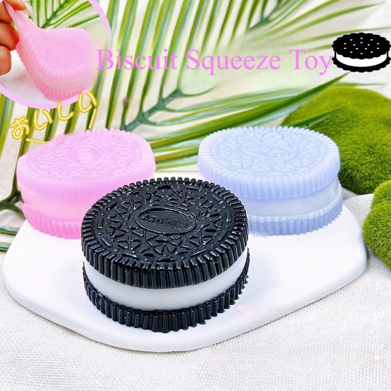 Soft Taba Squishy Handmade Cookies,Stress Relief & Sensory Fidget Toy for Kids & Adults, Anxiety Relaxation Squeeze Toy