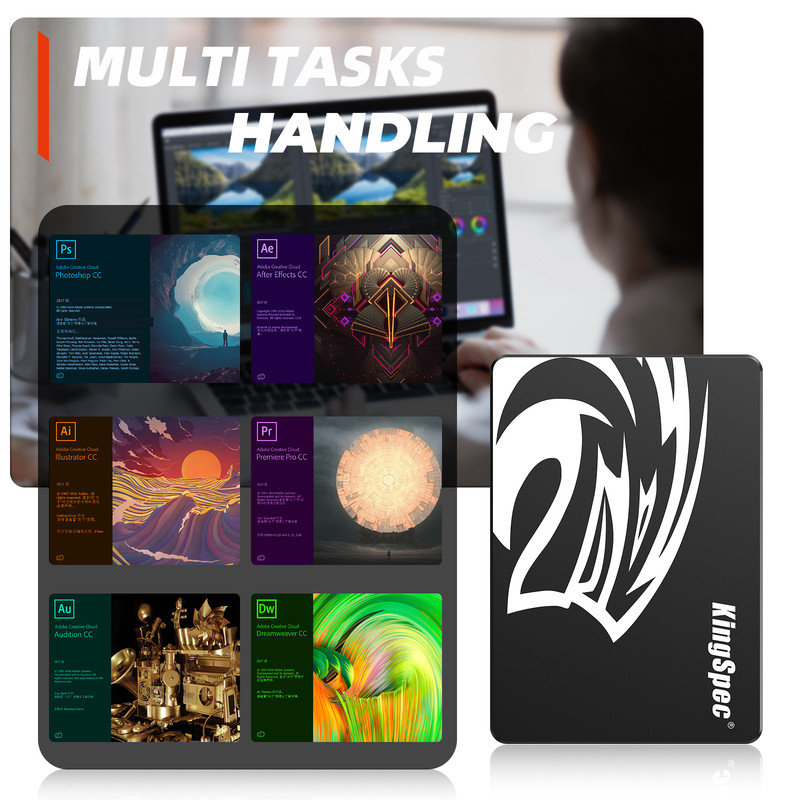 SSD Drive HDD SATA Internal Hard Disk, KingSpec SSD for Laptop & PC Upgrade Storage