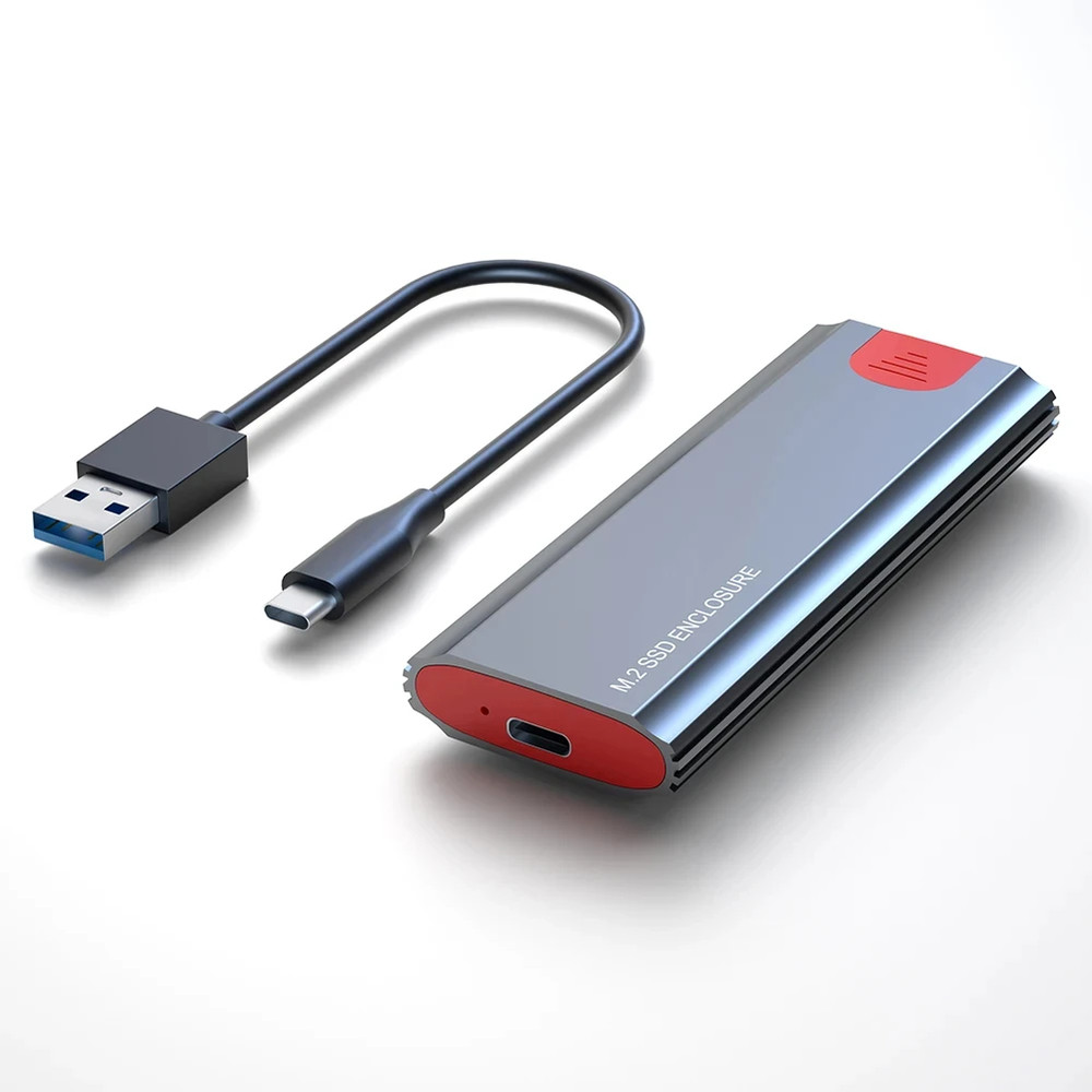 SSD Enclosure Adapter USB 3.2 Gen2 10Gbps M2 SSD Case USB-C External Enclosure Compatible with M, B, B&M Key Drives