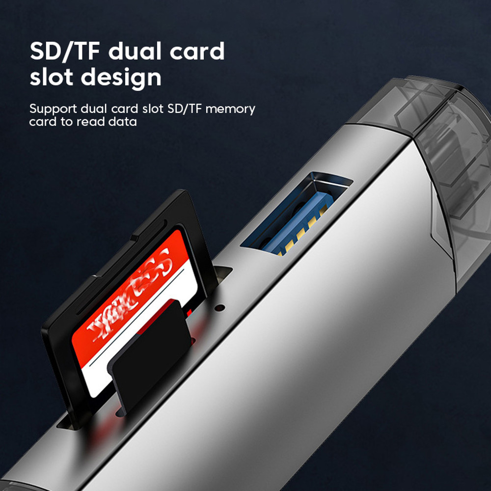 Multifunctional 6 In 1 USB To Type C Micro USB OTG Card Reader Universal SD TF Adapter HighSpeed Tr 2