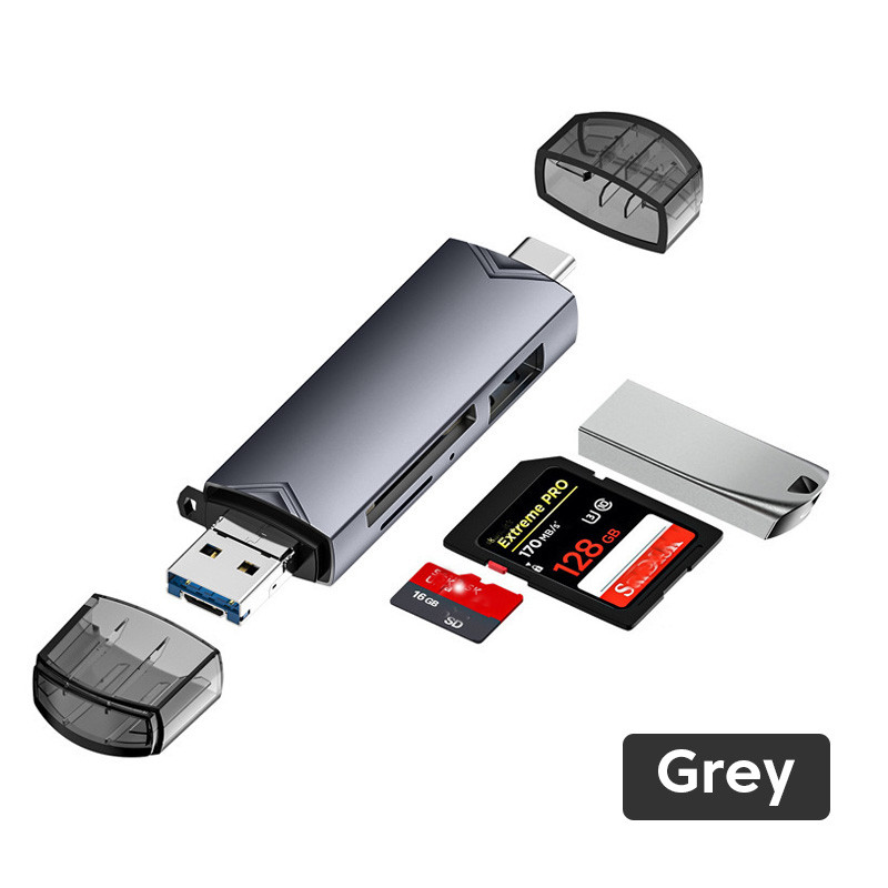 Multifunctional 6 In 1 USB To Type C Micro USB OTG Card Reader Universal SD TF Adapter HighSpeed Tr 8