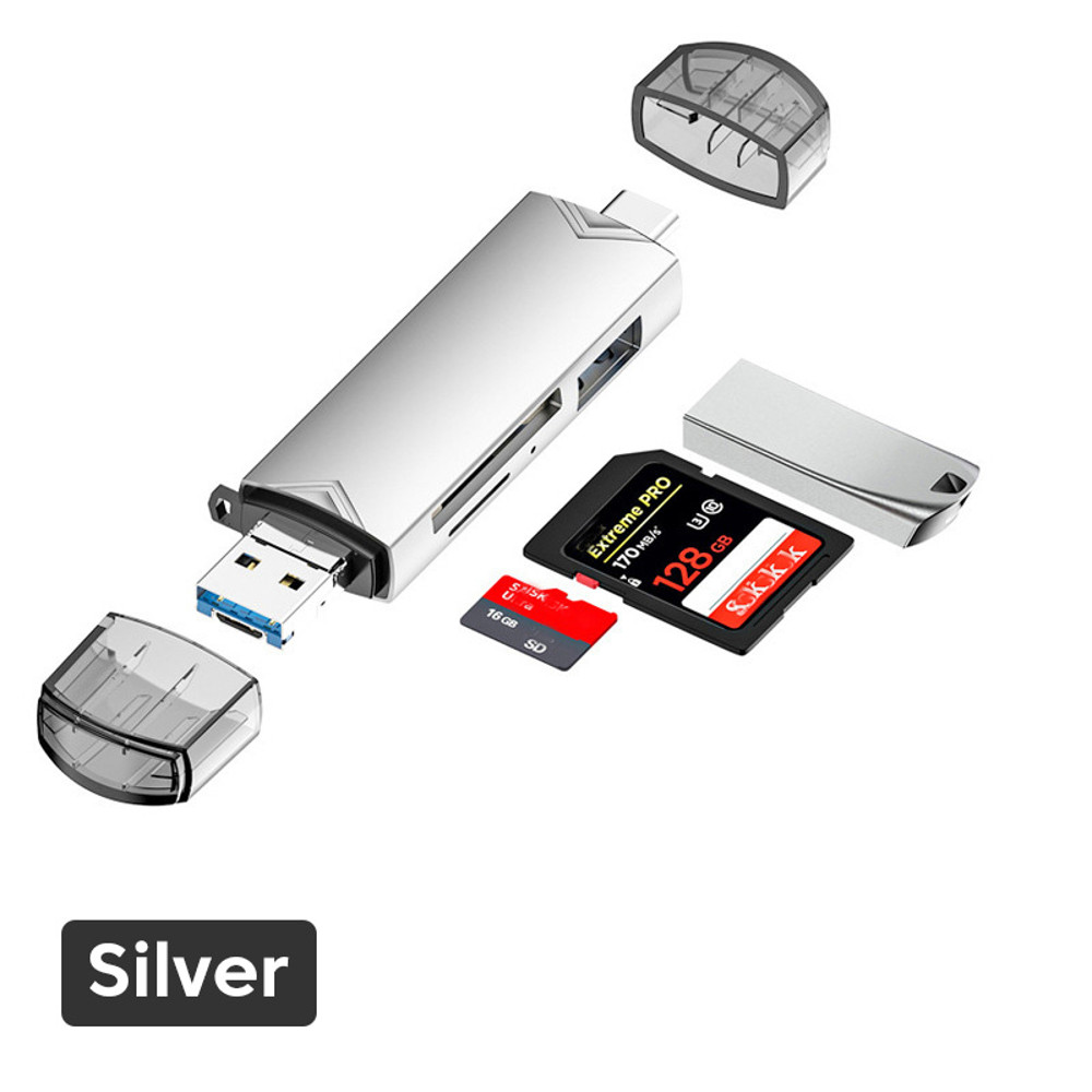 Multifunctional 6 In 1 USB To Type C Micro USB OTG Card Reader Universal SD TF Adapter HighSpeed Tr 9