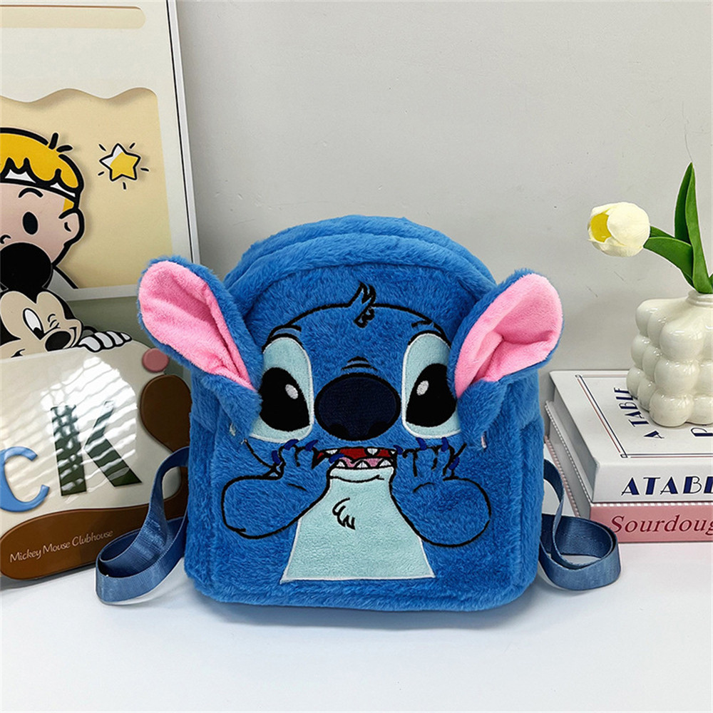 Disney Stitch Plush Backpack, Cartoon Backpack Fashion with Large Capacity, Fun Gift for Boys & Girls