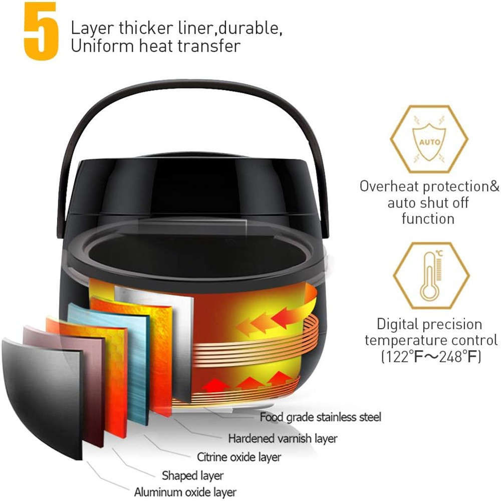 500ml Wax Heater Machine for Hair Removal – LCD Temperature Display Wax Warmer Pot for Depilatory Waxing Beans