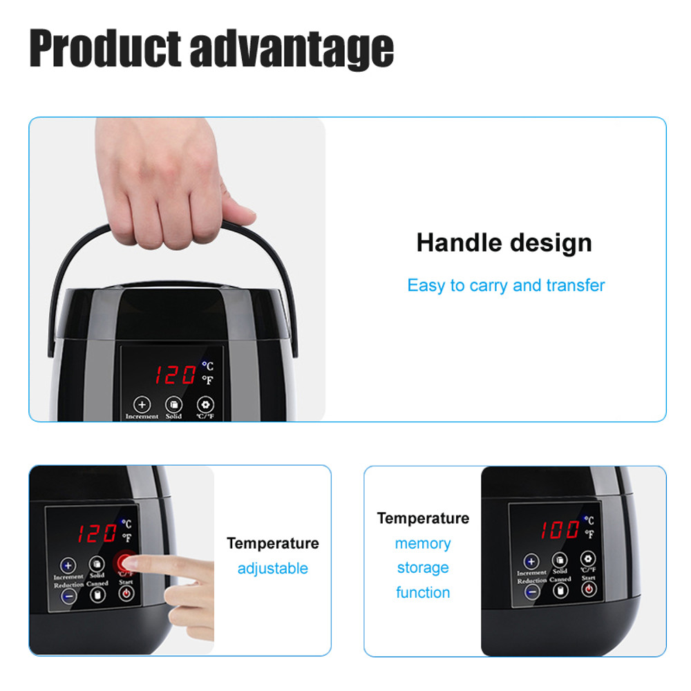 500ml Wax Heater Machine for Hair Removal – LCD Temperature Display Wax Warmer Pot for Depilatory Waxing Beans