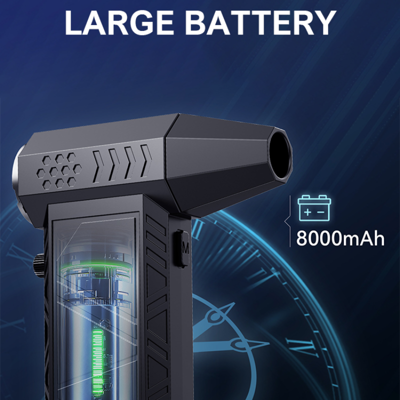 380000RPM Turbo Fan, Powerful Air Blower Portable Wireless Dust Cleaner with Type-C Charging Brushless Jet Blower