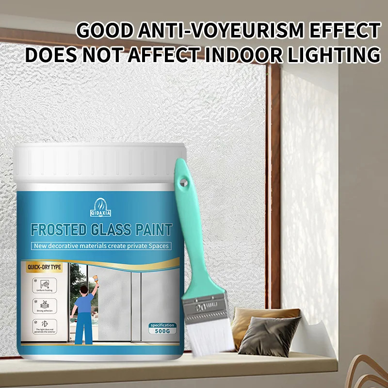 Matte Glass Paint Opaque WaterBased Coating For Window Sandblasting Transparent To Frosted Finish 4