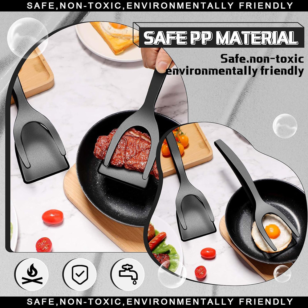 Non Stick Grip Flip Spatula Clamp Egg Pancake Tool Fish Omelette French Toast Cooking Turner For Ho 2