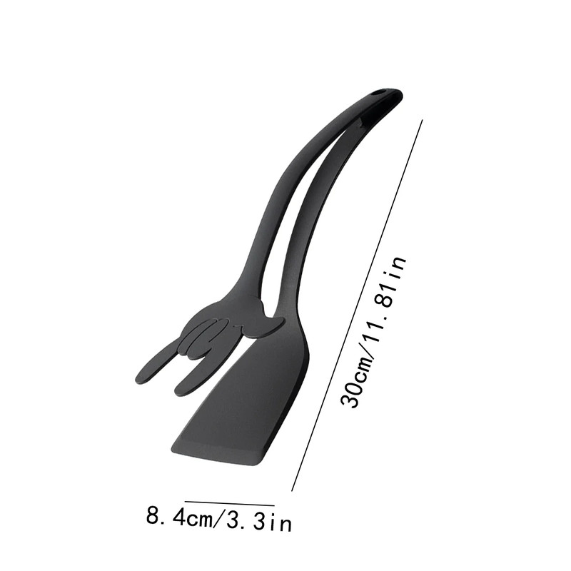 Silicone Grip Shovel Clip Flip Tongs Spatula Clamp For Egg Steak Pancake Fried Turners Cooking Tool 2