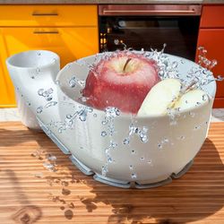 portable vegetable washer fruit wash bowl, food washing spinner, kitchen auto cleaning machine for quick draining