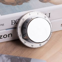 stainless steel mechanical alarm clock kitchen timer, magnetic baking reminder, time management timer tool