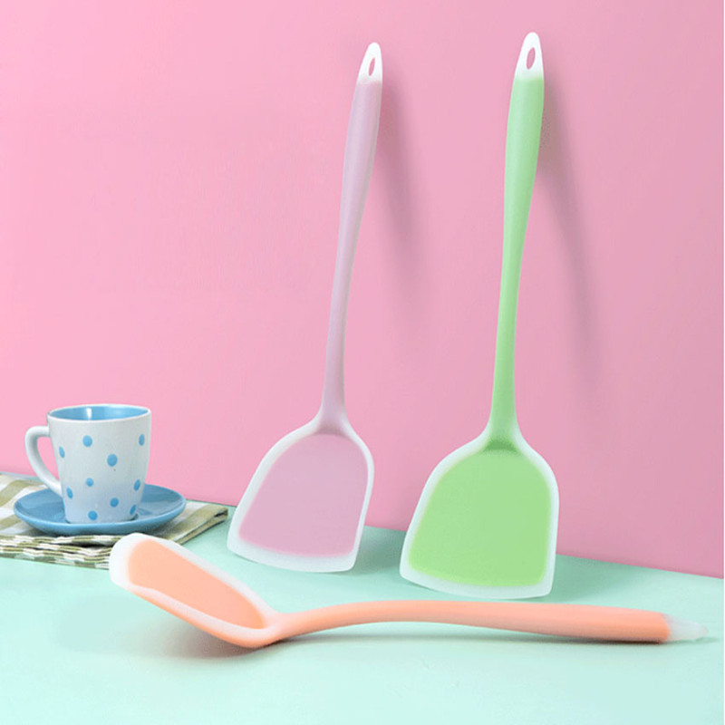 Cooking Utensils Silicone Non-stick Set, Scoop Spatula Turners, Egg Fish Frying Pan Kitchen Tools for Healthy Cooking