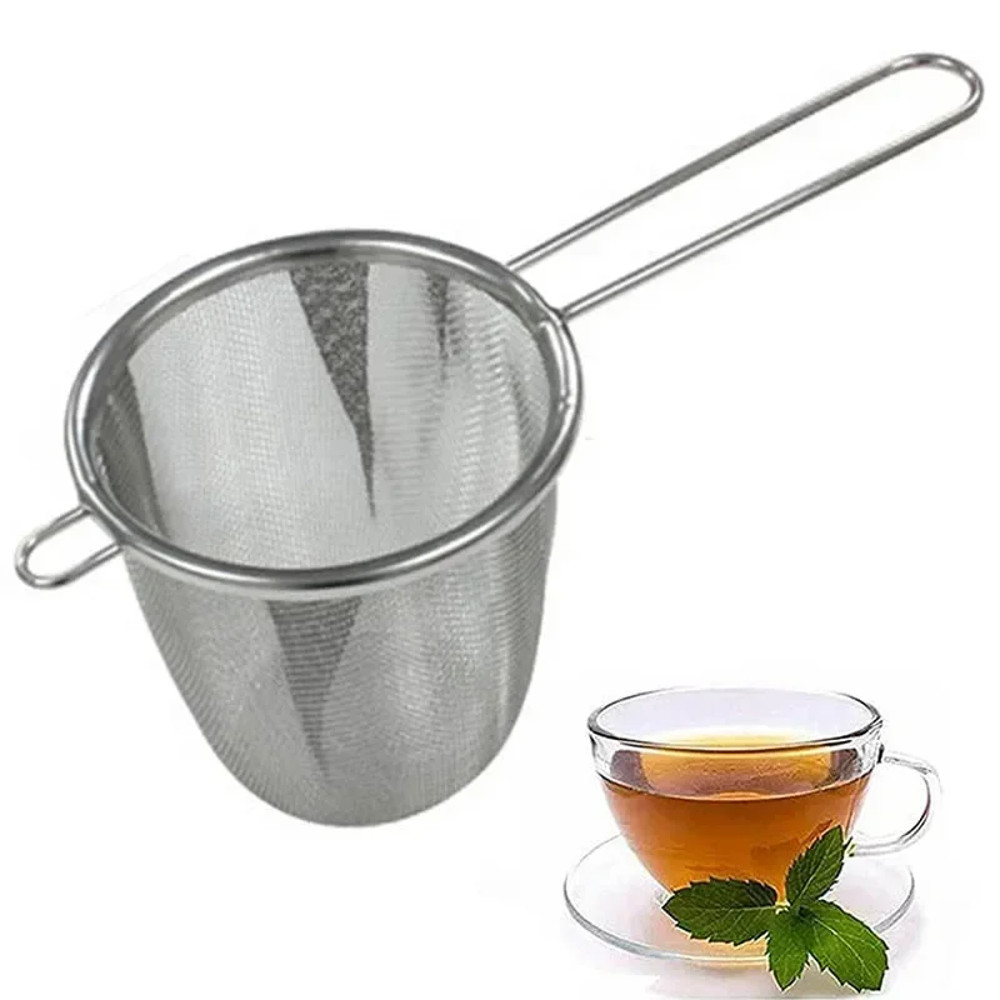 Reusable Tea Infuser With Handle Stainless Steel Coffee Strainer, Tea Leaf Filter, Kitchen Gadget for Teapot or Mug