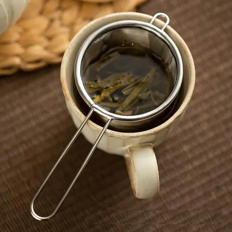 Reusable Tea Infuser With Handle Stainless Steel Coffee Strainer, Tea Leaf Filter, Kitchen Gadget for Teapot or Mug