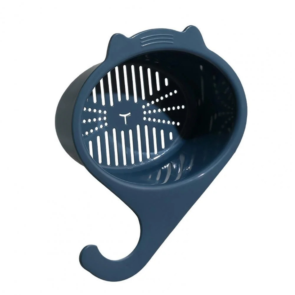 Cartoon Cat Sink Strainer for Kitchen, Round Fruit Vegetable Drainer, Basket Filter Shelf, Sponge Holder Organizer