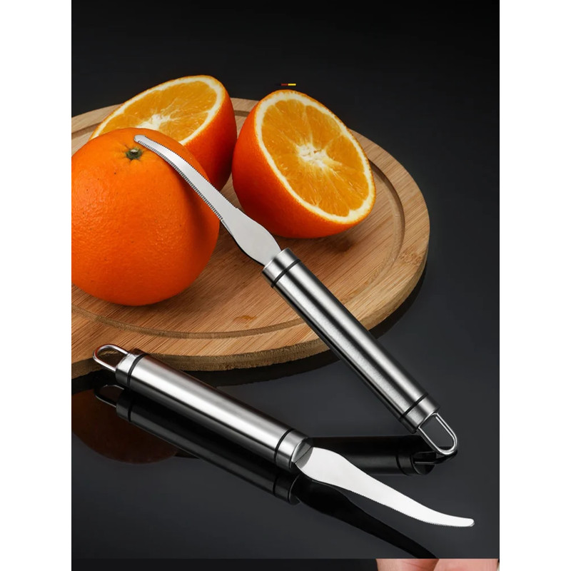 Citrus Peeler Knife for Orange Lemon Grapefruit, Manual Stainless Steel Corer Cutter, Kitchen Fruit Peeling Tool