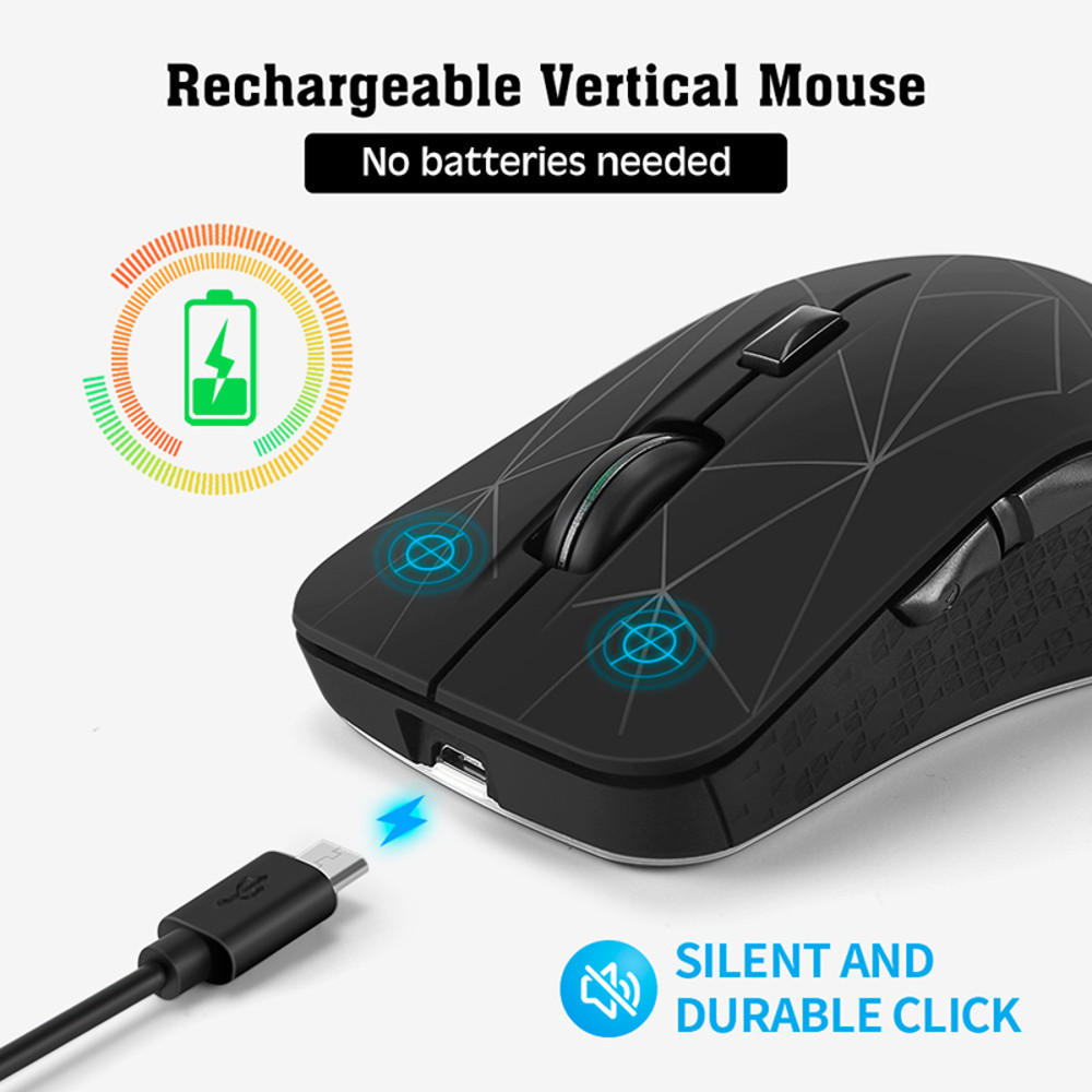 Xiaomi Wireless Bluetooth Mouse, Dual Mode 2.4G, Silent Office Mouse, Rechargeable, RGB Light for Laptop
