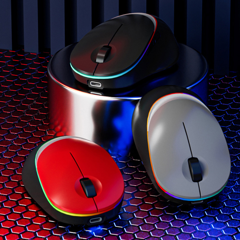 Light Emitting Wireless Bluetooth Mouse Rechargeable, Type C Interface, Dual Side Use, 3 Channel Switching Mode
