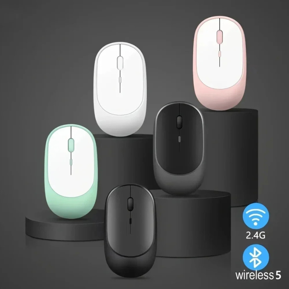 Ergonomic 2.4G Wireless Silent Mouse Bluetooth-Compatible, USB Rechargeable Mice, Adjustable DPI for Gaming and Office