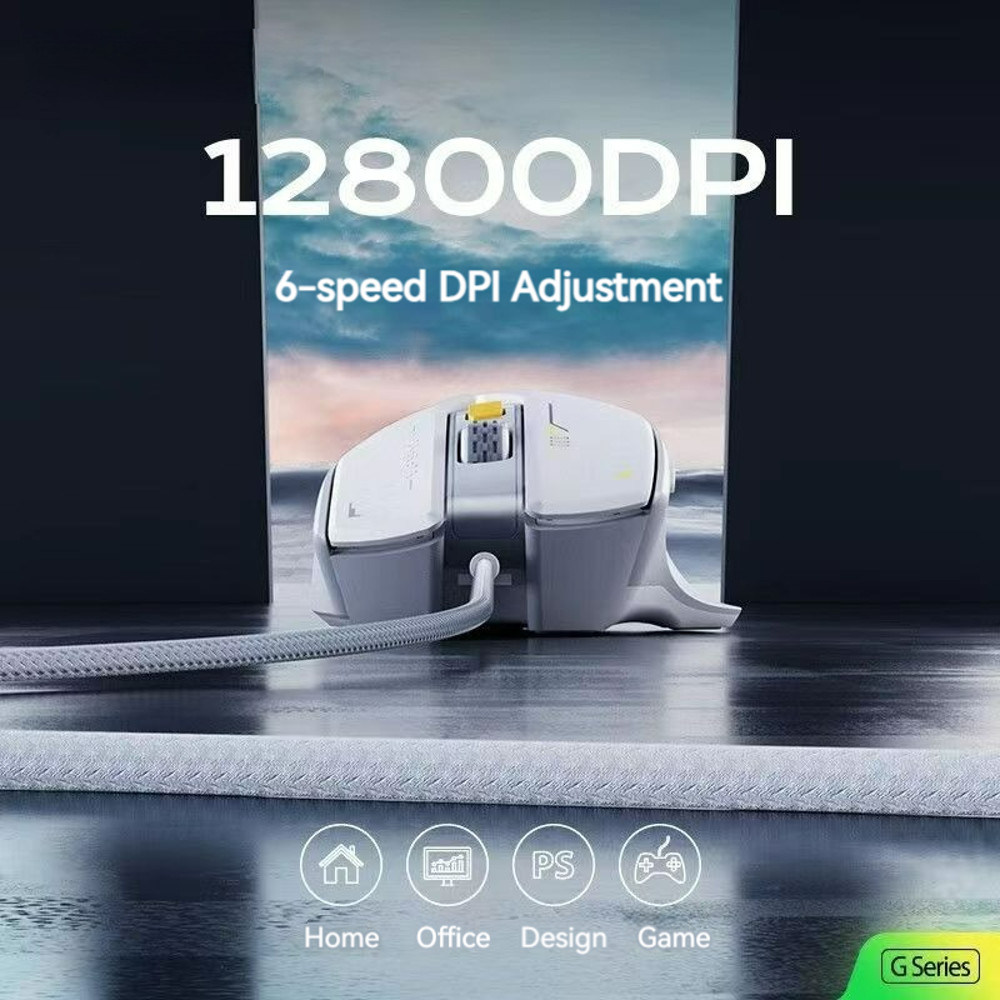 Wired Gaming Mouse RGB, Macro Programmable, 6 Button Computer Mouse, 1000Hz High Polling Rate