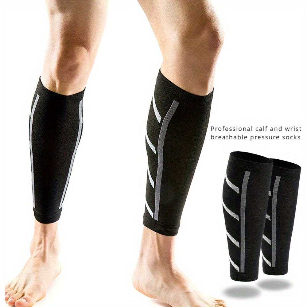 1Pair Compression Calf Sleeves, Breathable UV Protection Sports Leg Sleeves for Running, Soccer, Basketball, Cycling