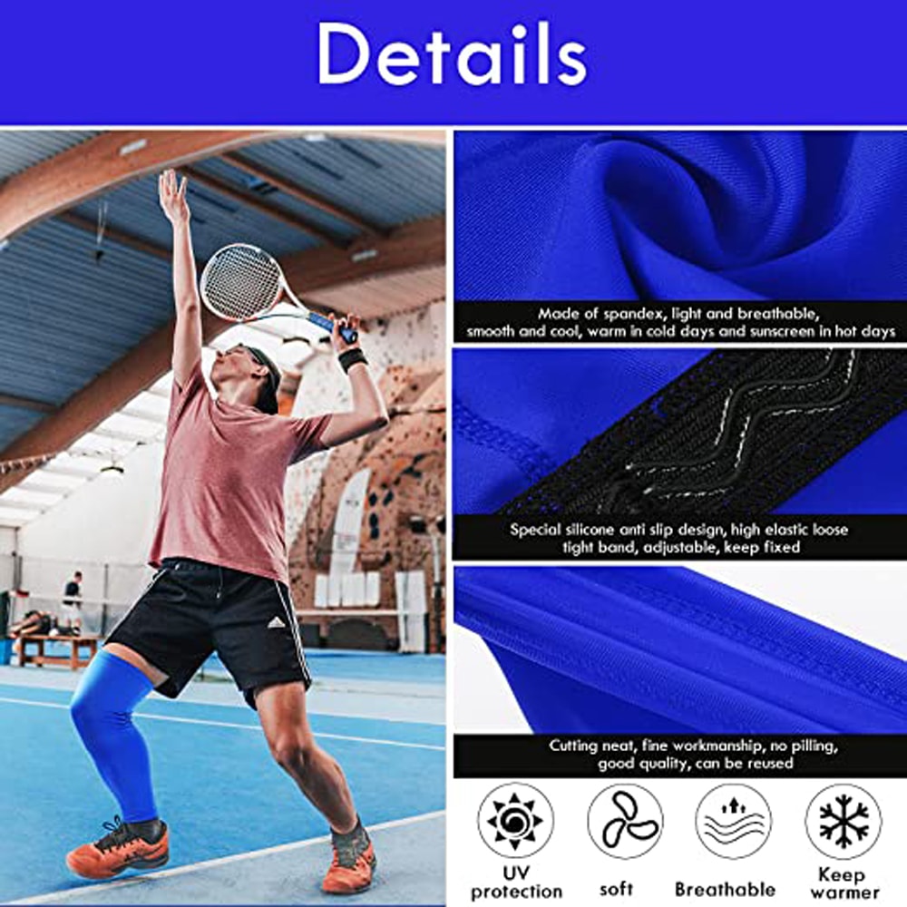 Compression Leg Sleeves for Men and Women, Knee and Calf Support for Running, Sports, Basketball, Pain Relief