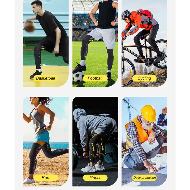 Knee Compression Sleeve for Basketball, Volleyball, Football, Adult Sports Knee Brace Support, Breathable Leg Sleeve