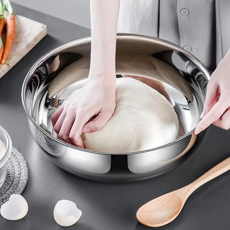 Large Stainless Steel Mixing Bowl Heavy Duty For Kneading Dough Washing Vegetables And Preparing Sa 1