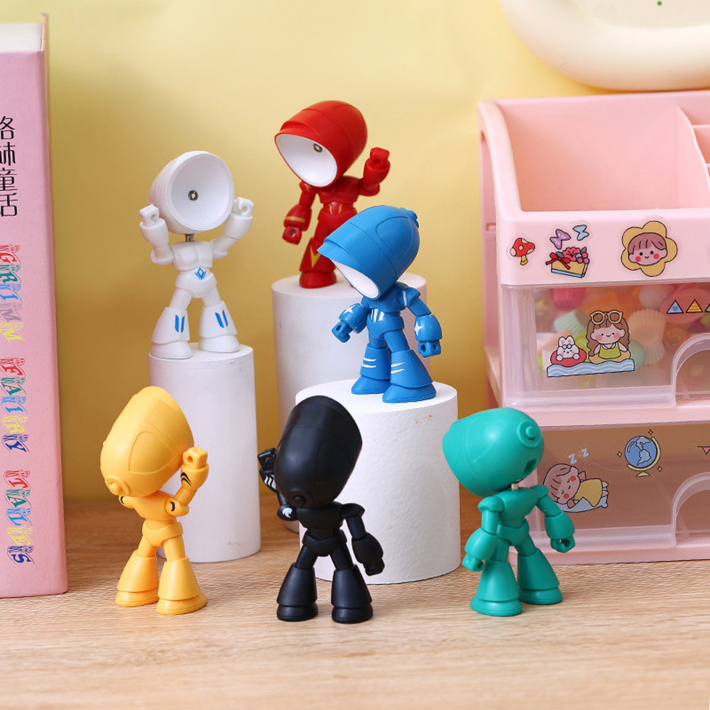 Mini Cute Cartoon Pet Table Lamp Folding Dimmable LED Night Light With Adjustable Angle AAA Batter 4