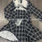 Harajuku Sweet Bow Black Plaid Dresses, Kawaii Lolita Dress for Women, Slim Fit Autumn Long Sleeve
