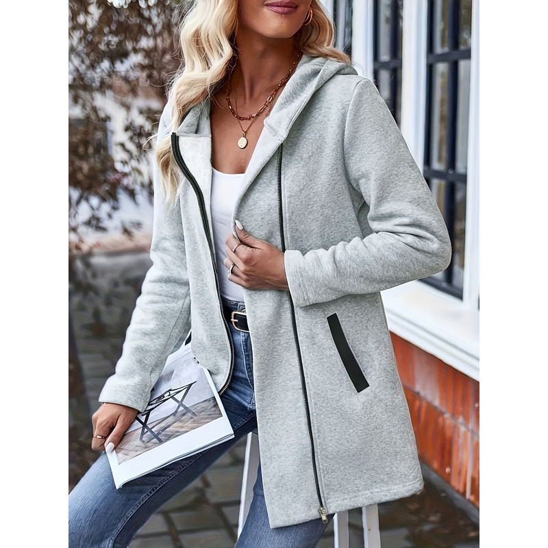 Women Oversized Hooded Casual Jacket, Woven Loose Fit Comfortable Outerwear All Seasons