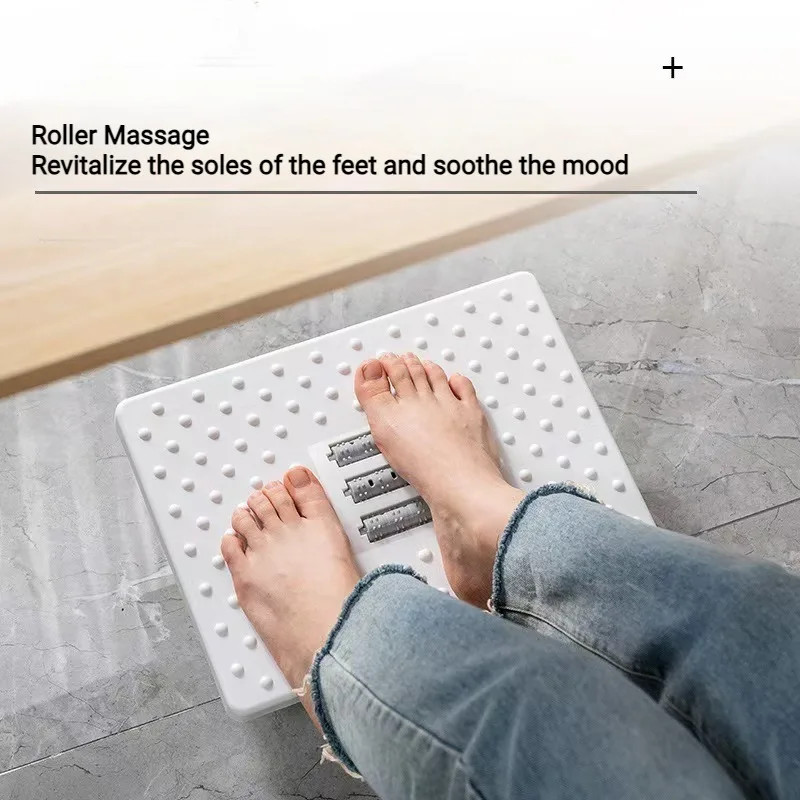 Ergonomic Under Desk Foot Rest,180° Rocking Pedal with Massage Rollers for Leg Relaxation,Office Chair Foot Support