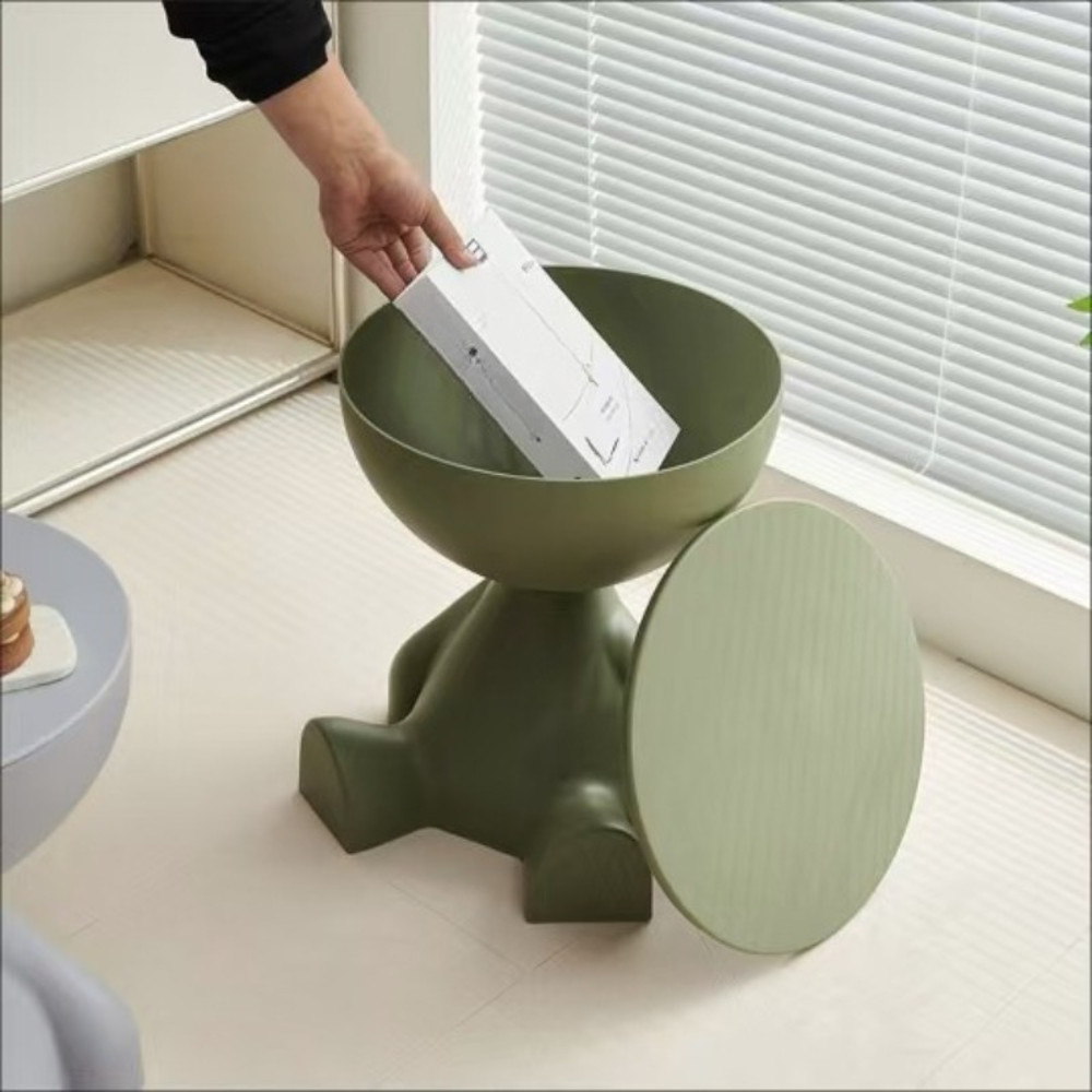 Creative Sofa Side Table,Removable Cream Style Round Coffee Table for Living Room,Simple Household Small Table Rack