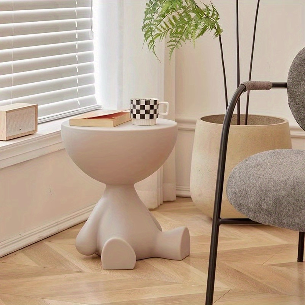 Creative Sofa Side Table,Removable Cream Style Round Coffee Table for Living Room,Simple Household Small Table Rack