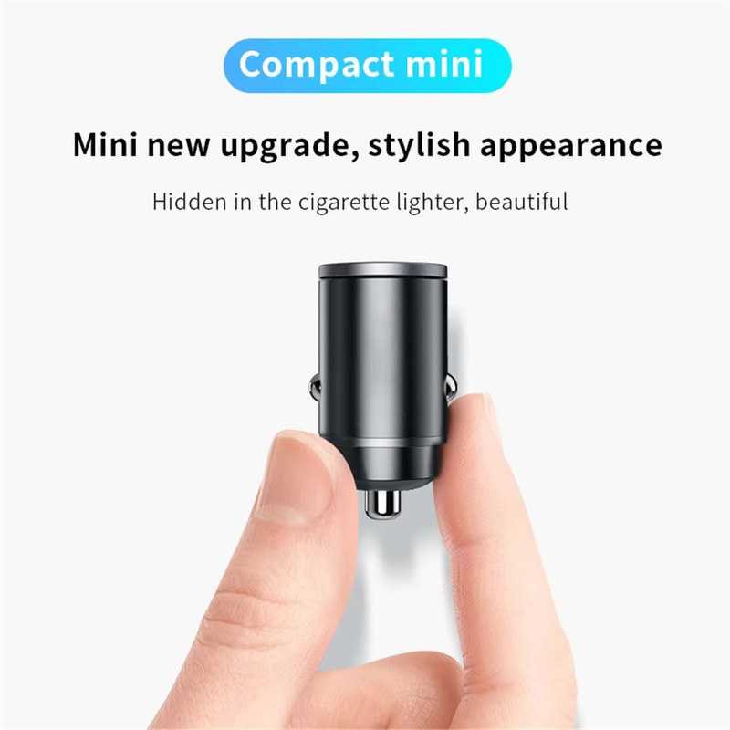 Fast Charging Car USB Type C Charger, QC3.0 Mini Car Charger, Lighter, for iPhone Samsung Xiaomi Huawei