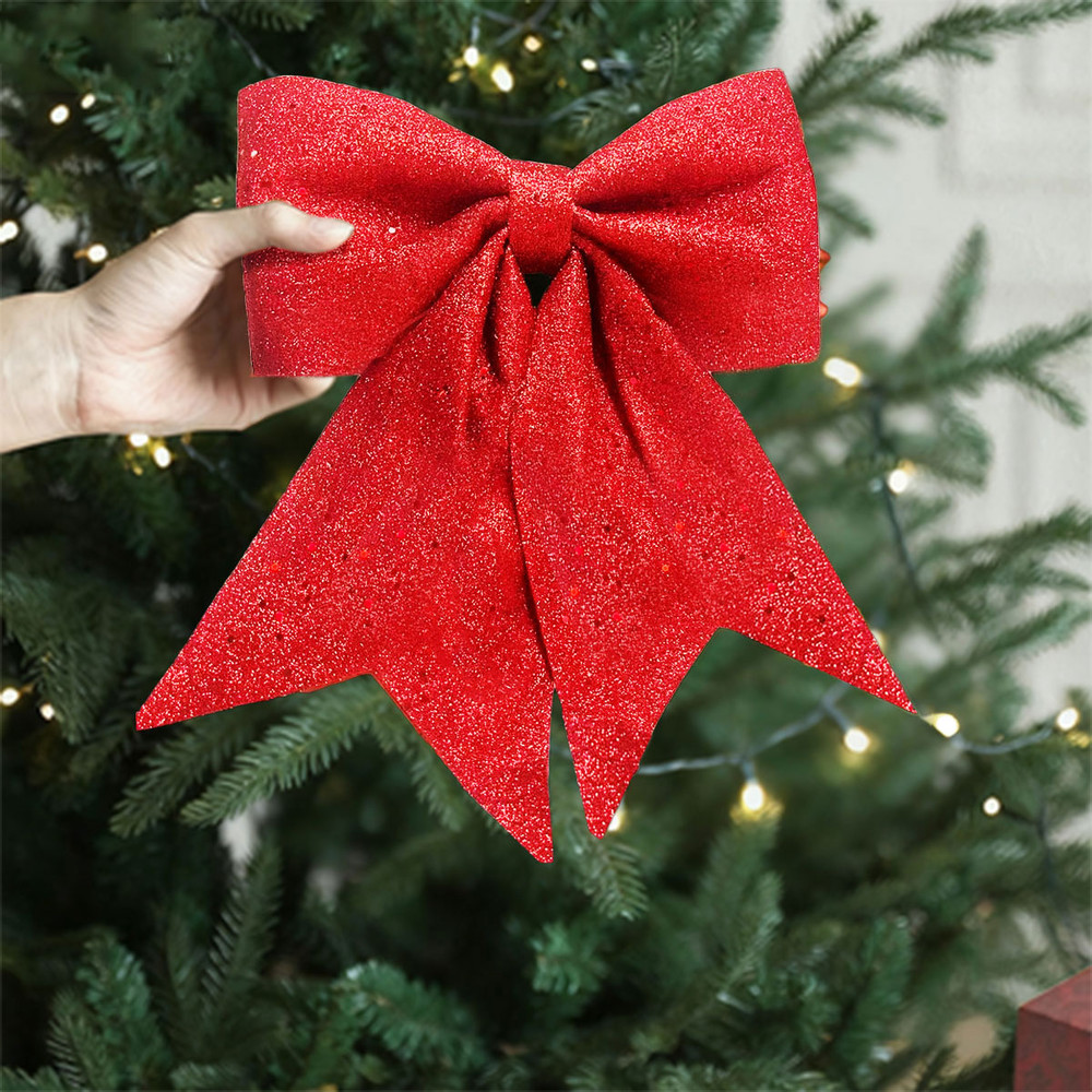 Holiday Dress Props Christmas Decorations DIY Accessories, Christmas Sequined Bow Christmas Tree Ornaments for Crafts