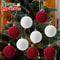 Holiday Wedding Party Supplies, Red Flocked Christmas Ornaments, Hanging Decorative Ball, Balls for Tree Decorations