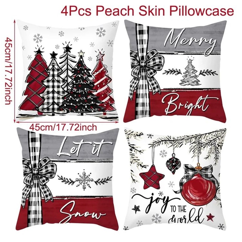 Christmas Ornament Pillow Case Set Merry Christmas Cushion Cover Home Decorations Navidad Gifts New 10