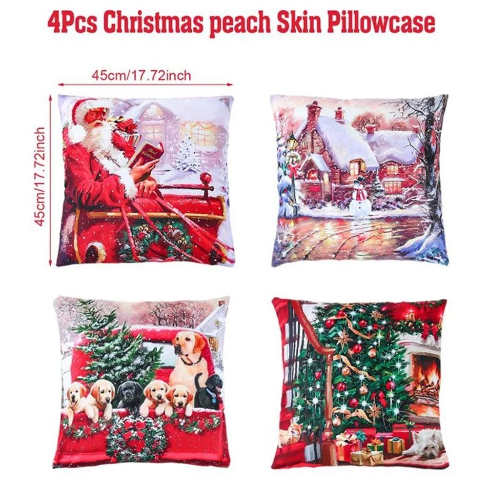 Christmas Ornament Pillow Case Set Merry Christmas Cushion Cover Home Decorations Navidad Gifts New 11