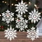 Pulp Plastics Paper Snowflake Ornaments, White Glitter Raw Decor, Christmas Venue Decoration
