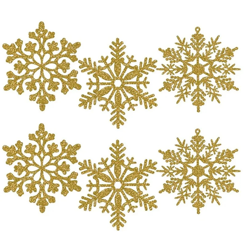 Pulp Plastics Paper Snowflake Ornaments, White Glitter Raw Decor, Christmas Venue Decoration